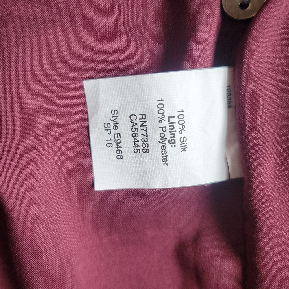 Madewell Silk Lassi Flower Popover Mini Dress Burgundy Boho Floral Size 2 - Picture 11 of 11